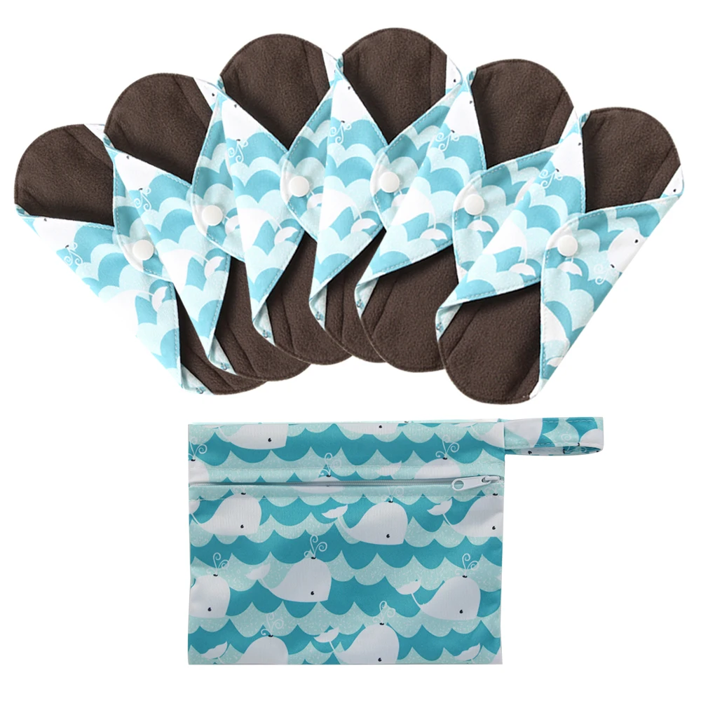 6 + 1 набор ткань гигиенические менструальные прокладки многоразовые моющиеся Mama