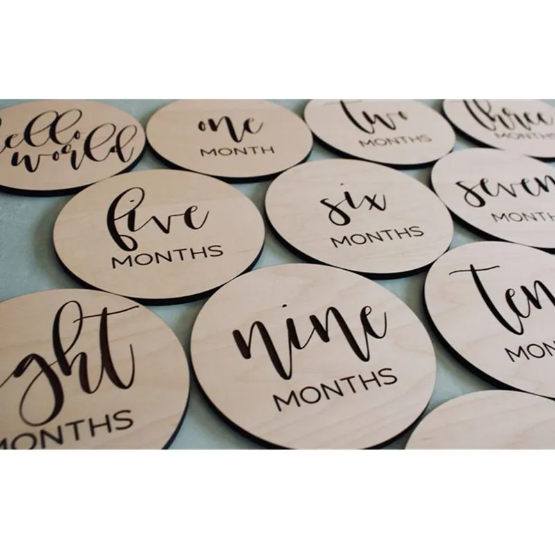 Персонализированные детские знаковые карты деревянная ежемесячная веха знак