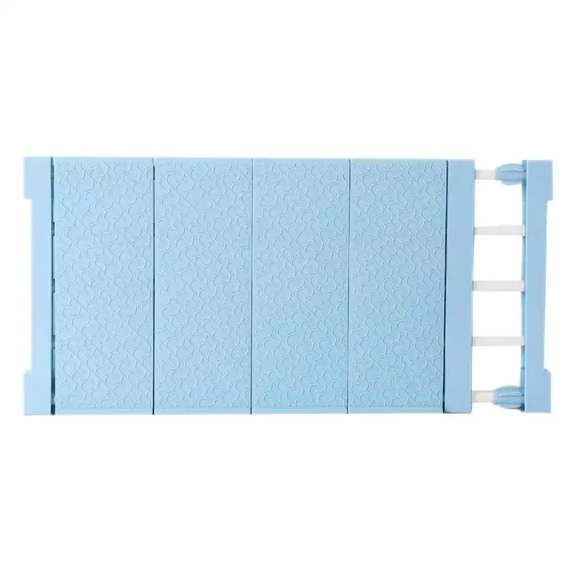 Blue 50-80cm Регулируемый шкаф, органайзер для хранения полка настенная кухонная стойка Экономия пространства Шкаф Декор полки для шкафа Держатели - Цвет: Blue 50-80cm