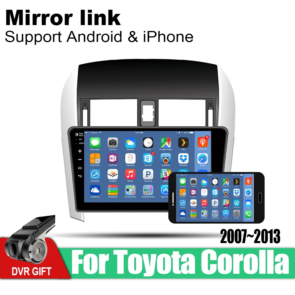 Автомобильный gps мультимедийный плеер для Toyota Corolla E140 E150 2007 2008 2009 2010 2011 2012 2013