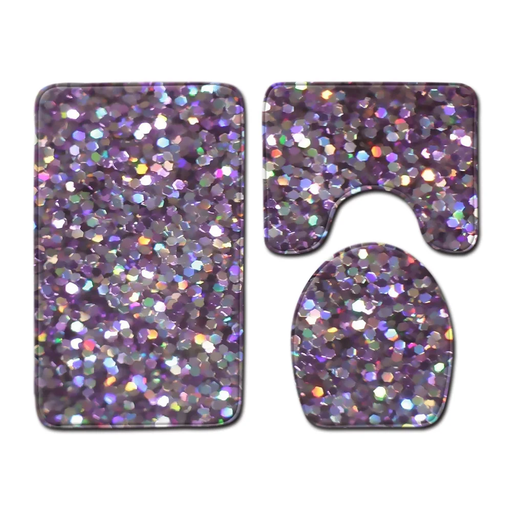 коврики в ваннуюБантик с блестящим принтом трехкомпонентный напольный коврик