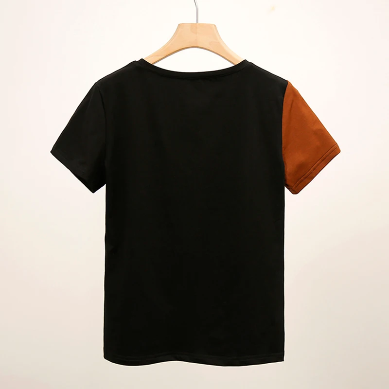 Модная женская футболка из хлопка новая летняя Классическая с коротким рукавом