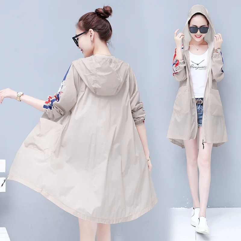 

New Sun Protection Clothing Women's Mid-Length Style Allmatch Antiultraviolet Outdoor Beach Large Size Thin Coat Loose Version