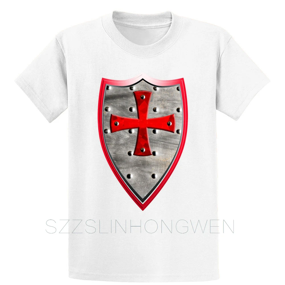Рыцари тамплиеры Crusaders Shield крест оружие щит футболка для отдыха новый стиль