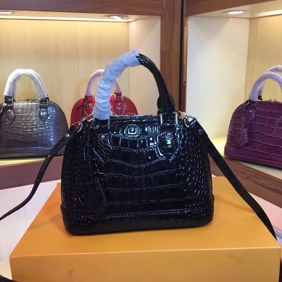 Горячая крокодиловая сумка два цвета классическая женская через плечо известный