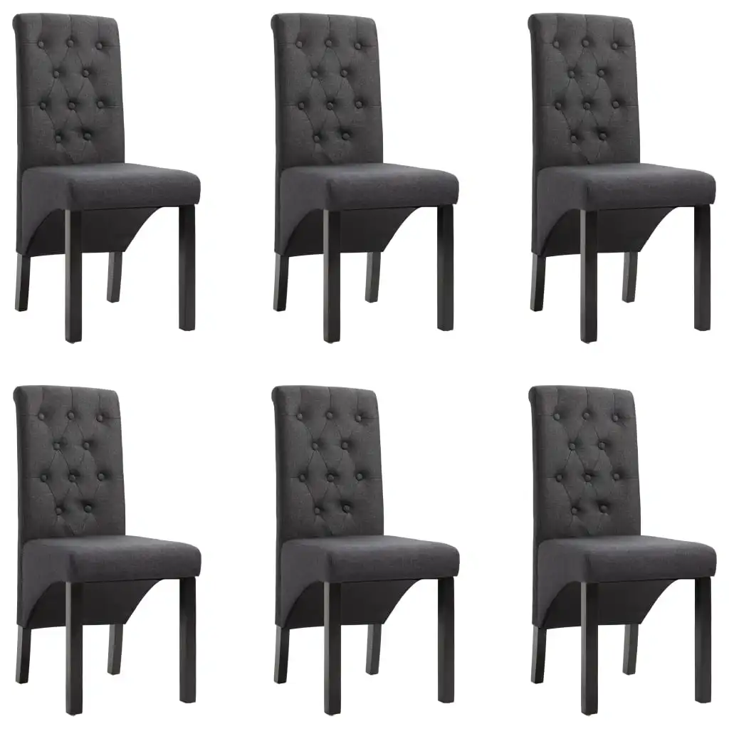 

Dining Chairs 6 pcs Dark Gray Fabric