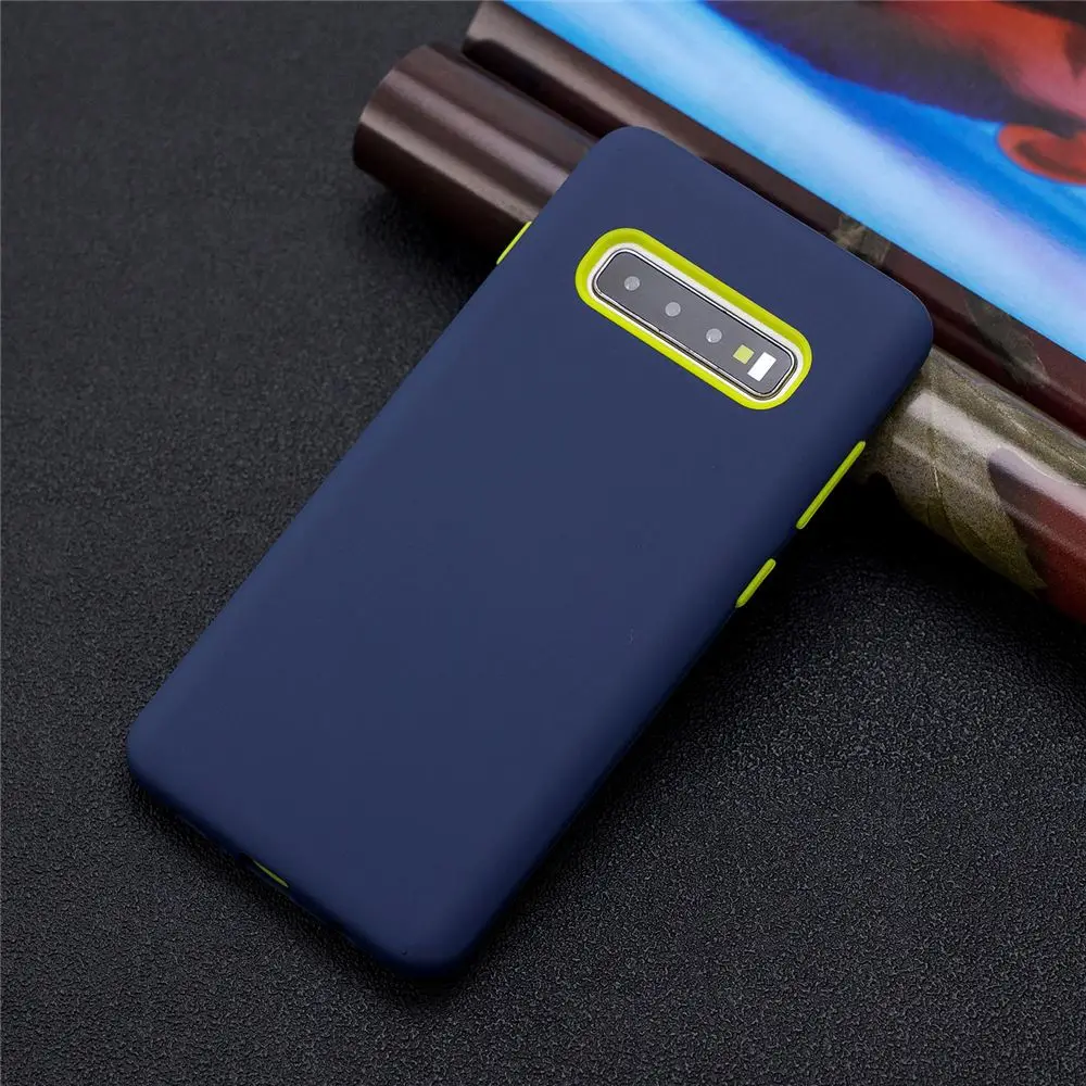 For Samsung Galaxy S10 Case Silicone + PC Slim Fit Dual Layer Phone Back 3 in 1 Anti-Scratch Shockproof Protective Shell |