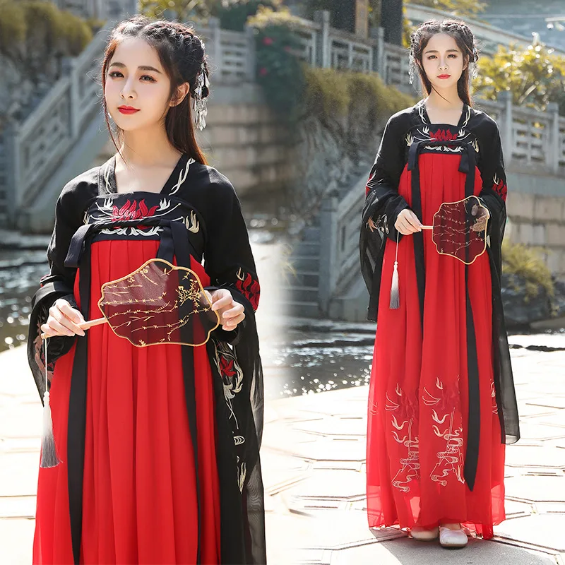 Новинка 2021 одежда ханьфу красное платье свежее и элегантное сказочное