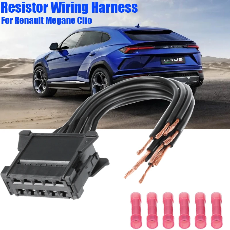 

10 Pin 12V Car Heater Blower Resistor Wiring Loom Harness Connector 8200729298 For Renault Clio Megane 2 Scenic II Grandtour