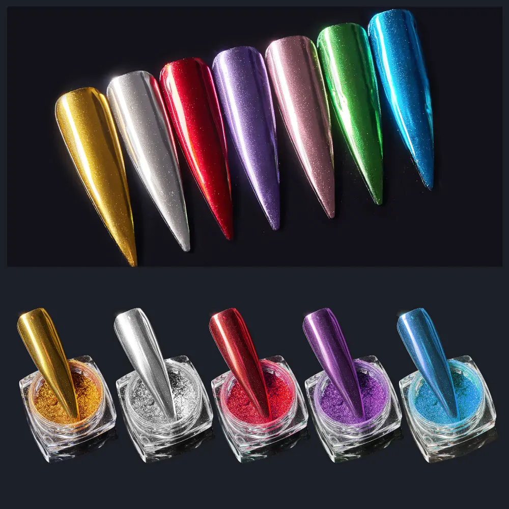 1 г блеск для голографические наклейки ногтей Dip порошок зеркальная полировка