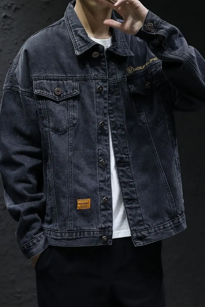 

Denim jacket male Korean version of the trend 2020 spring and autumn new couple casual handsome ins tide wild blue Best Hot