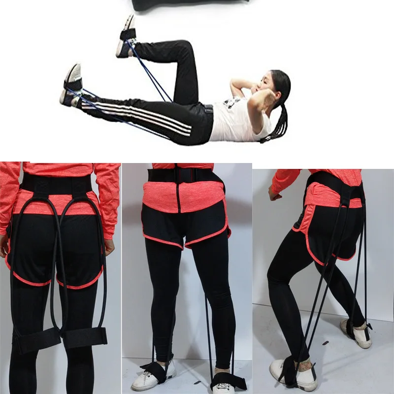 

Fitness Booty Butt Bands Set with Adjustable Waist Belt Pedal Exerciser Elastic Bands for Butt Legs Muscle Training
