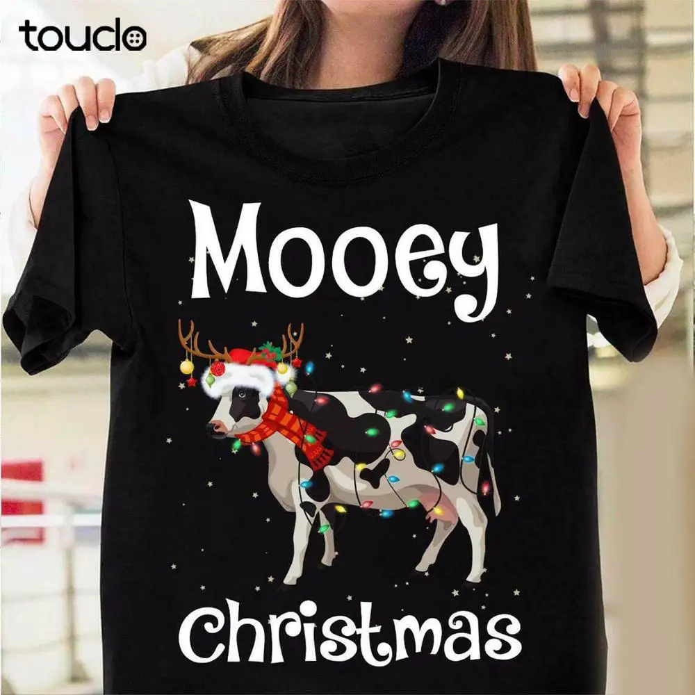 

New Hristmas Funny Santa Cow Heifer T-Shirt Funny Gift Unisex S-5Xl