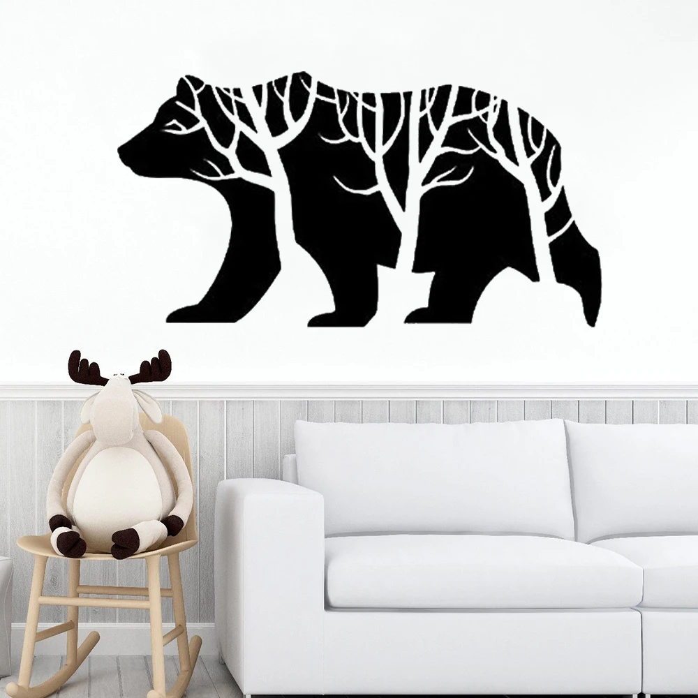 Виниловые Наклейки На Стену С Животными Белый Медведь Горный Лес Декоративная