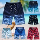 Мужские пляжные шорты, Бермуды для серфинга, летние, с принтом, 2021