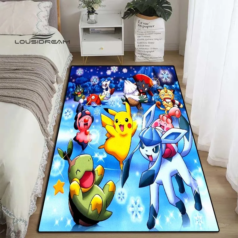 Pokemon Rugs and carpets for home living room Bedroom entrance Large area soft carpet 3D Fashion Cartoon Pikachu decoration mat | Дом и сад