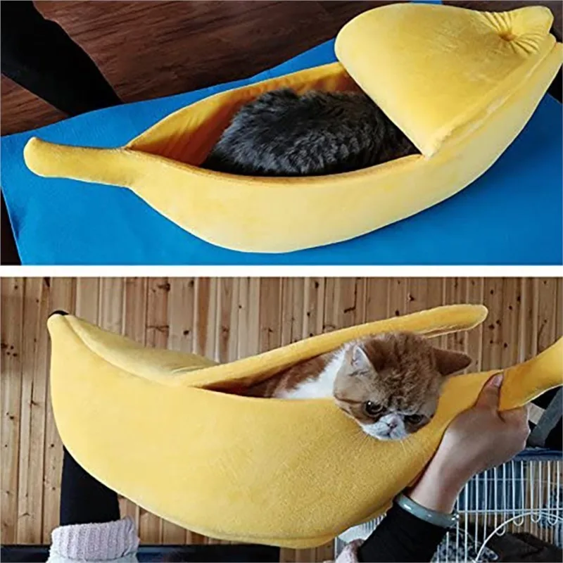 Banana Shape Pet Dog Cat home litter Bed House for Mat Durable Kennel Doggy Puppy Cushion Basket Warm Portable Supplies gy | Дом и сад