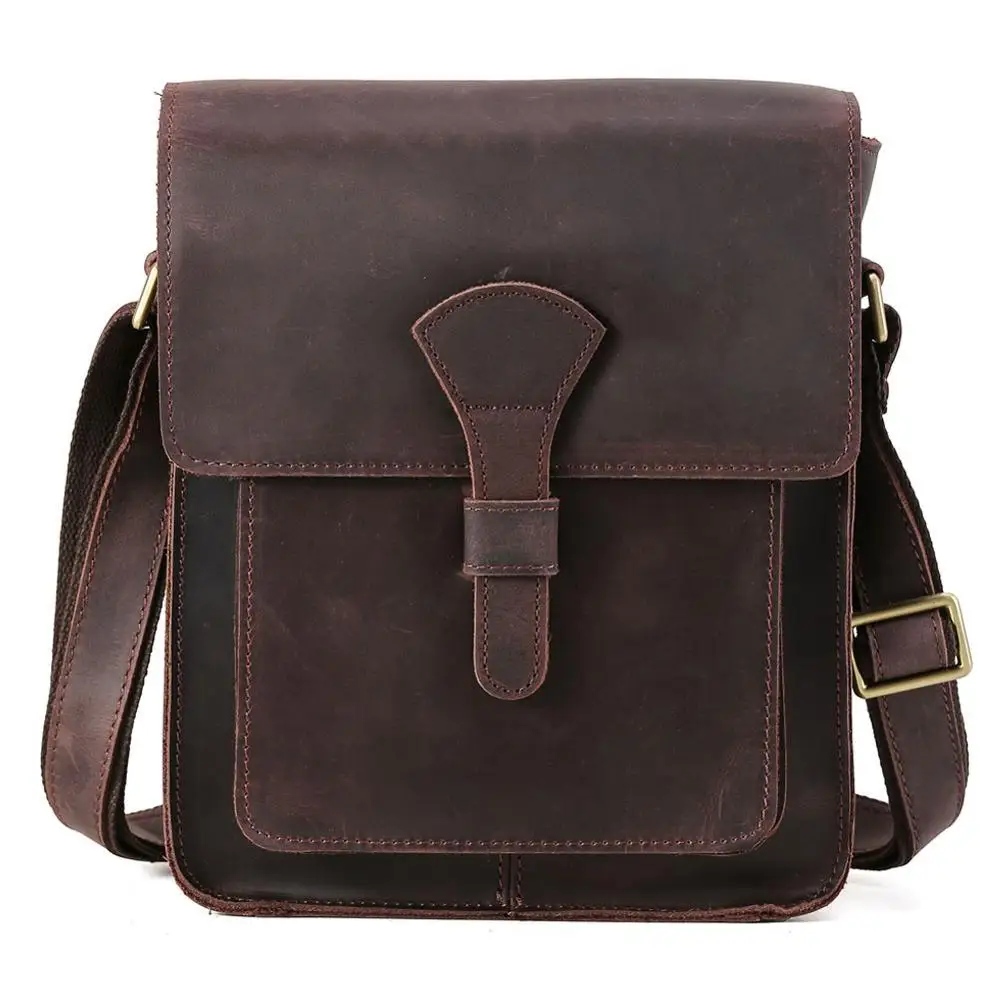 Роскошная Высококачественная Мужская кожаная сумка мессенджер через плечо