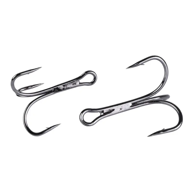 

Treble Fishing Hook Set Size # 2/4/6/8/10 High Carbon Steel Silver for Carp Fishing Hooks