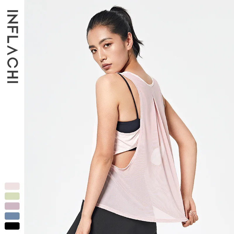 Майка женская для фитнеса быстросохнущая с открытой спиной |