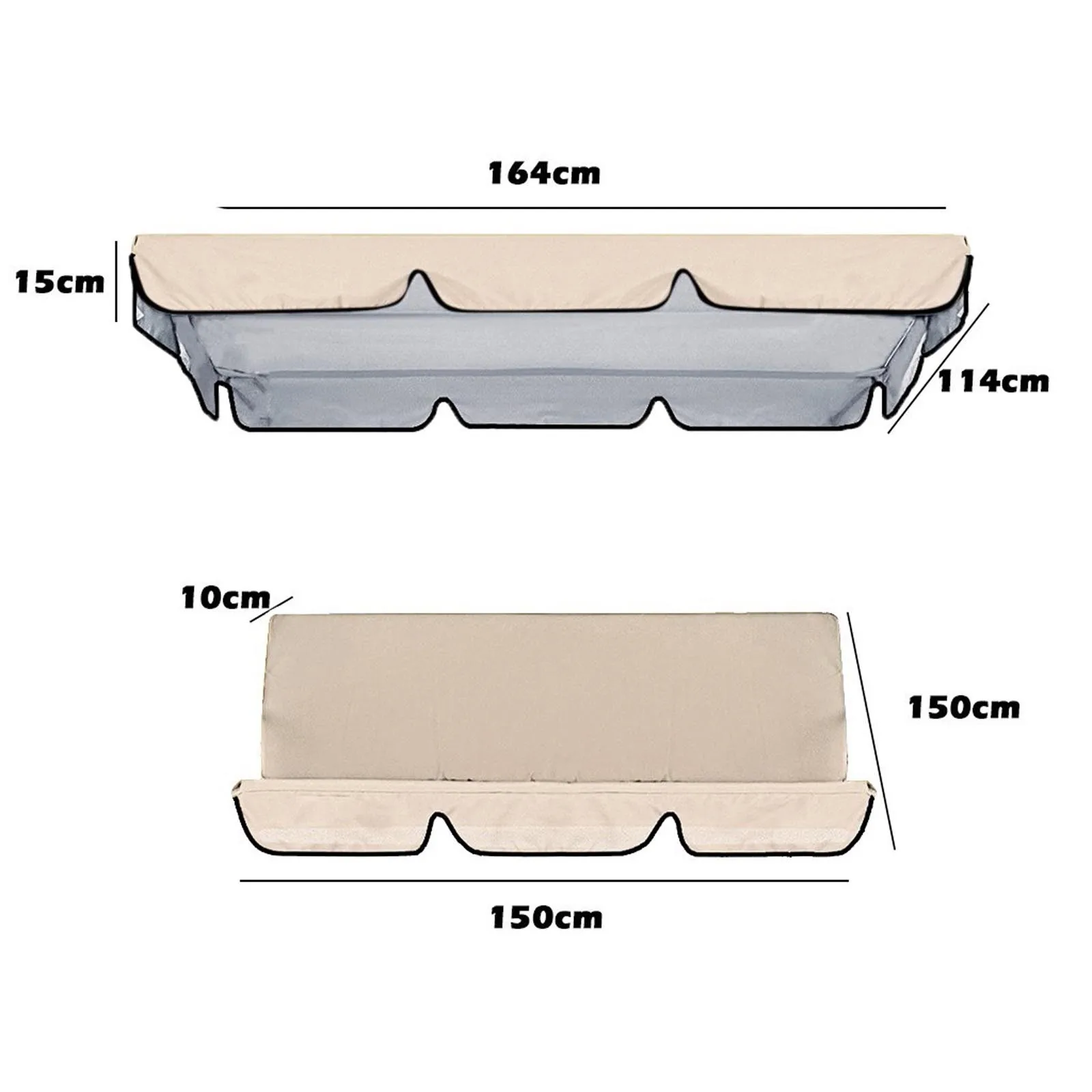 

Outdoor Swing Waterproof Cover Solid Color Swing Canopy Cover And Garden Chair Garden Yard Sunscreen Replacement Awning 2021