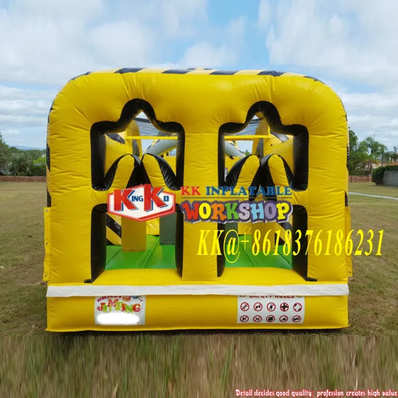 Черно желтый токсический пик надувная полоса препятствий способный