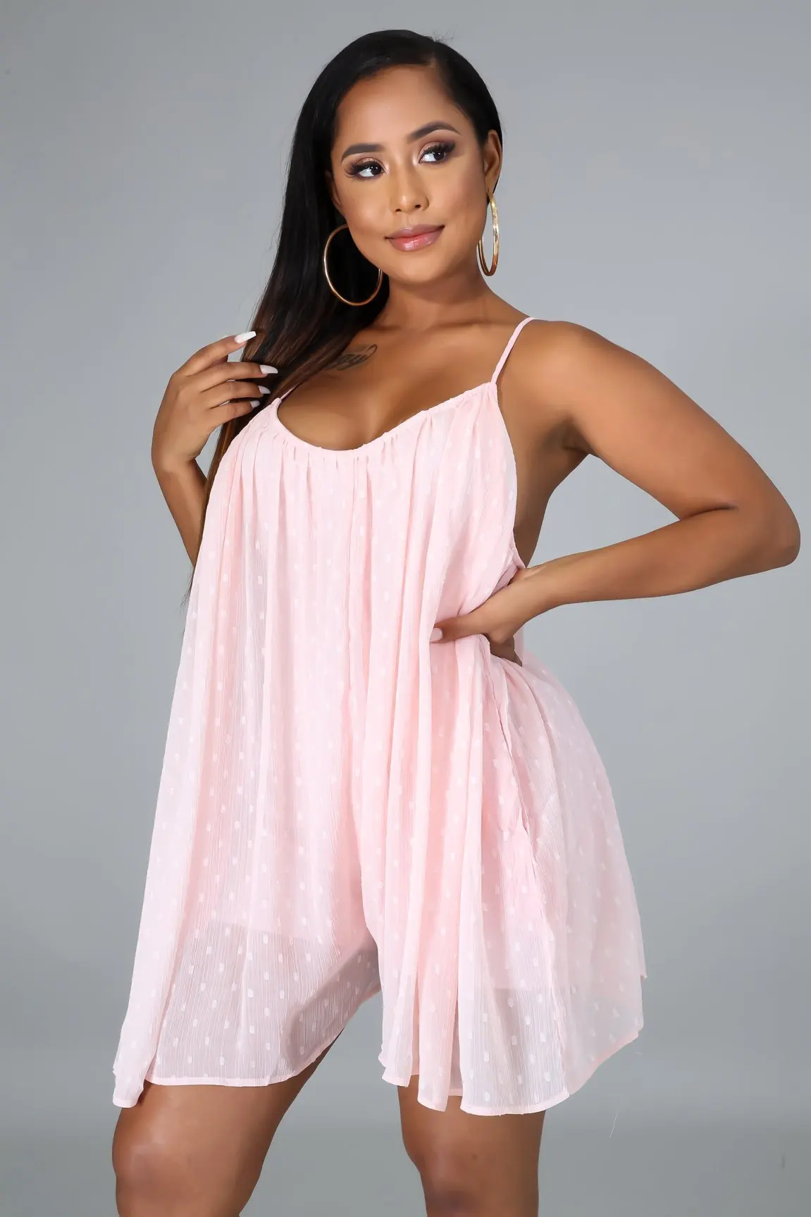 

2021 summer fashion summer casual sling A multi-color sexy fashion chiffon sling small V-neck jumpsuit