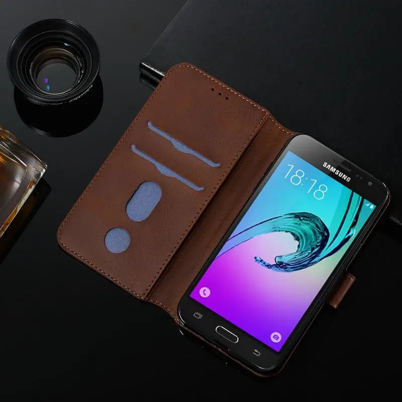 Кожаный чехол-кошелек для samsung Galaxy J3 чехлы для телефонов Чехол для samsung J310 J3 Чехол-книжка держатель для карт ретро-Книга чехол