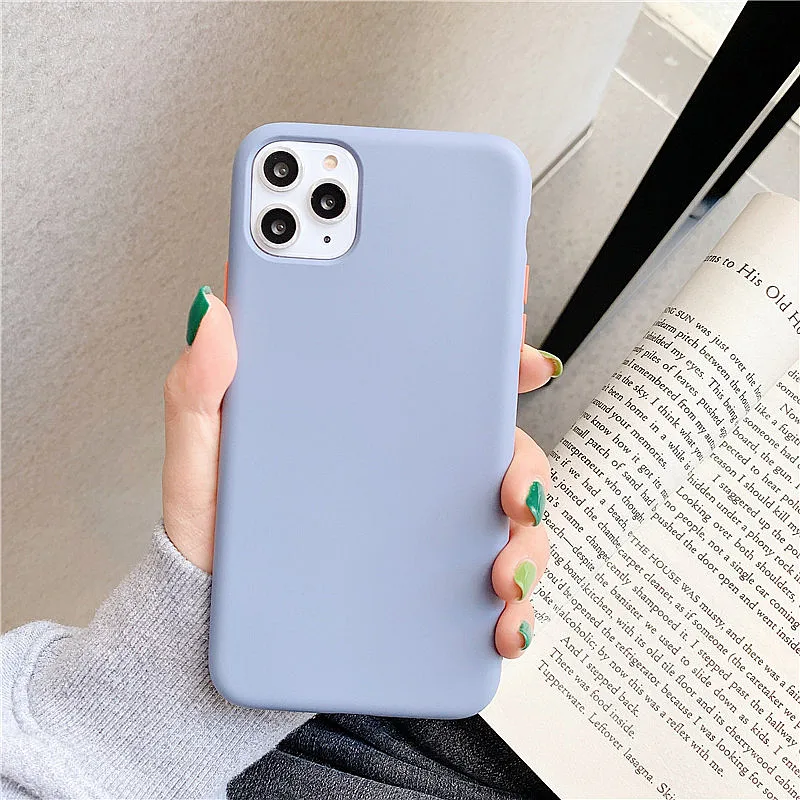 Однотонный силиконовый чехол для Iphone 11 Pro Max X Xr Xs 7 8 Plus простой мягкий