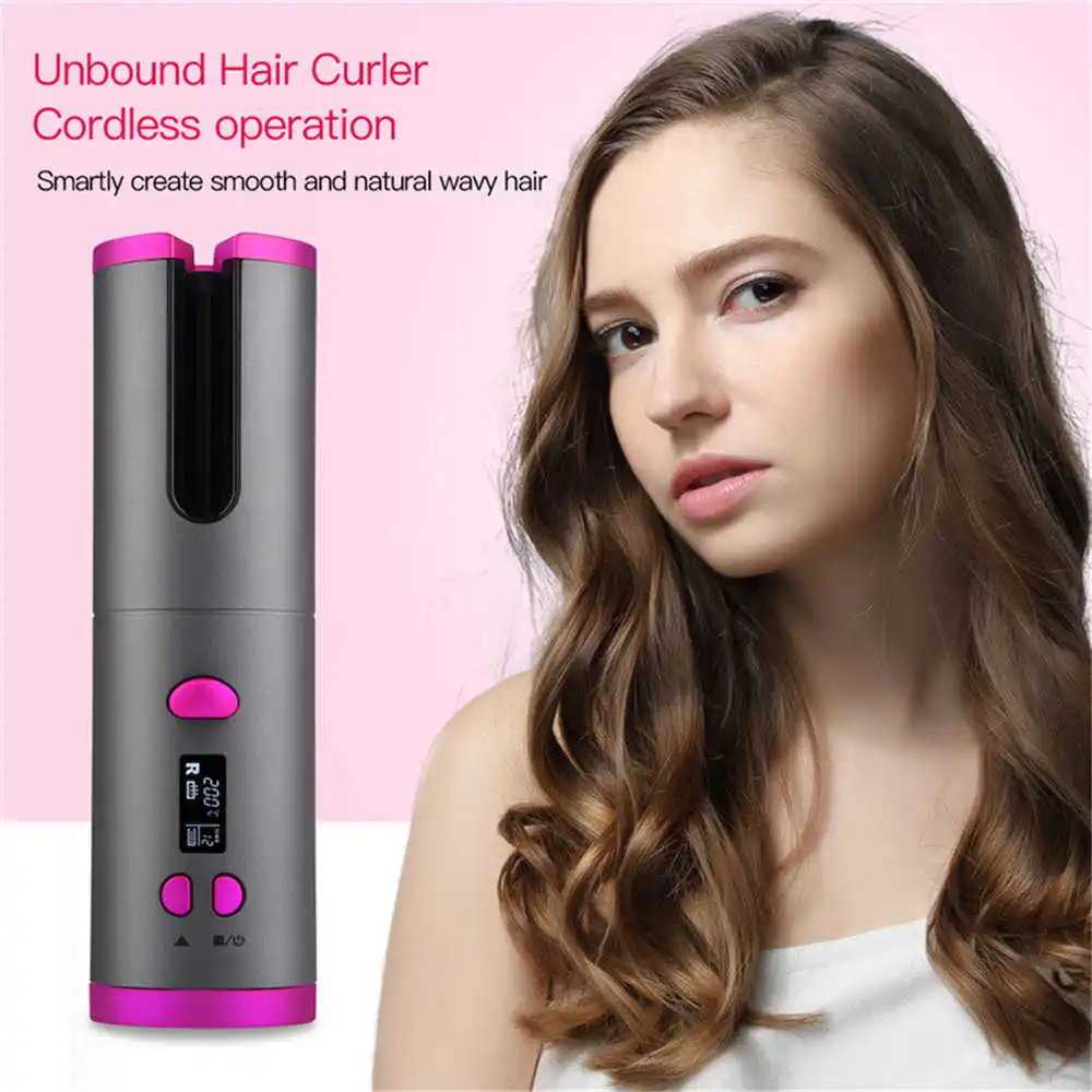 

Automatic Hair Curler Auto Ceramic Wireless Curling Iron Hair Waver Tongs Beach Waves Iron Curling Wand Air Curler USB GH1