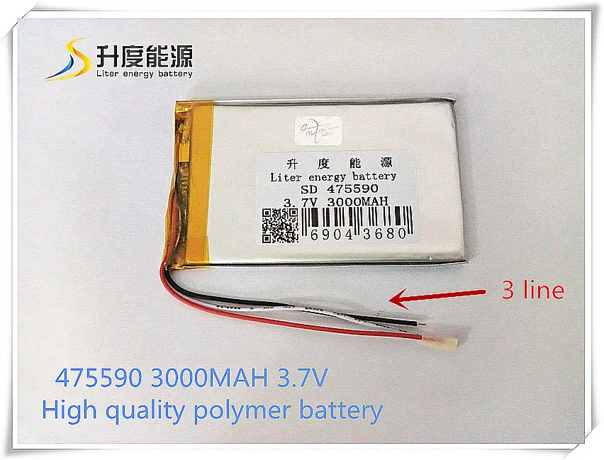 3 линии 7 v литий полимерный аккумулятор 3000 mah 475590 Мобильный блок питания планшет