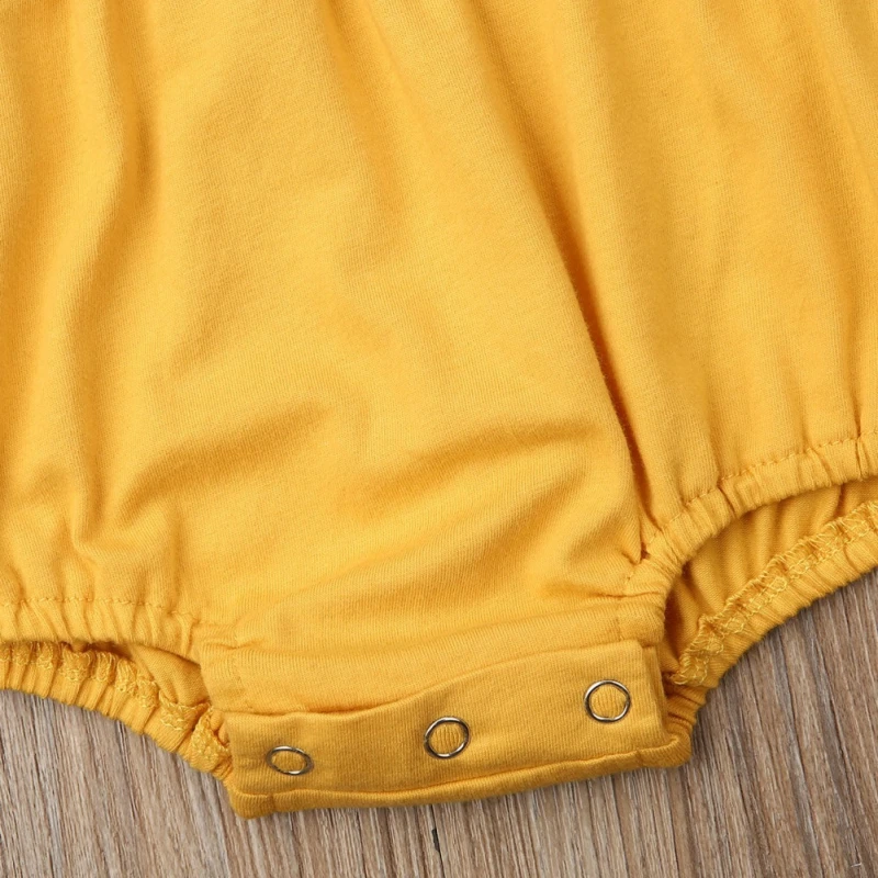 

Girl Cute Trend Explosion Stylespring And Autumn Style Polka Dot Trumpet Sleeve Shirt Yellow Strap One-Piece Romperij2341