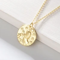 s925 silver plated 12 constellations leo necklace european and american personality relief constellations necklace pendant gift