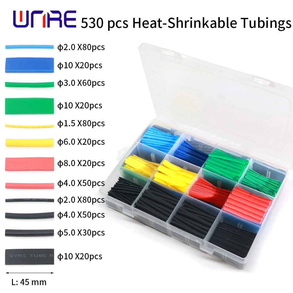560 шт. Полиолефиновая термоусадочная трубка в ассортименте обмотка для проводов