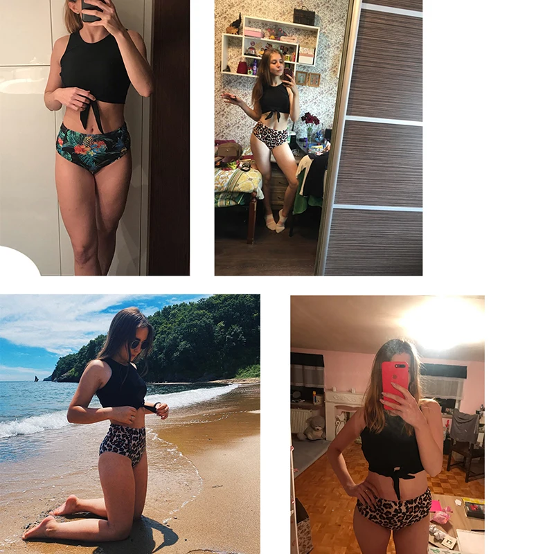 

High Waisted Vest Swimsuit Bikini Push Up Swimwear Women Sexy Bathing Suit Female Bikini Set Leopard Swim Suit Beachwear 2021