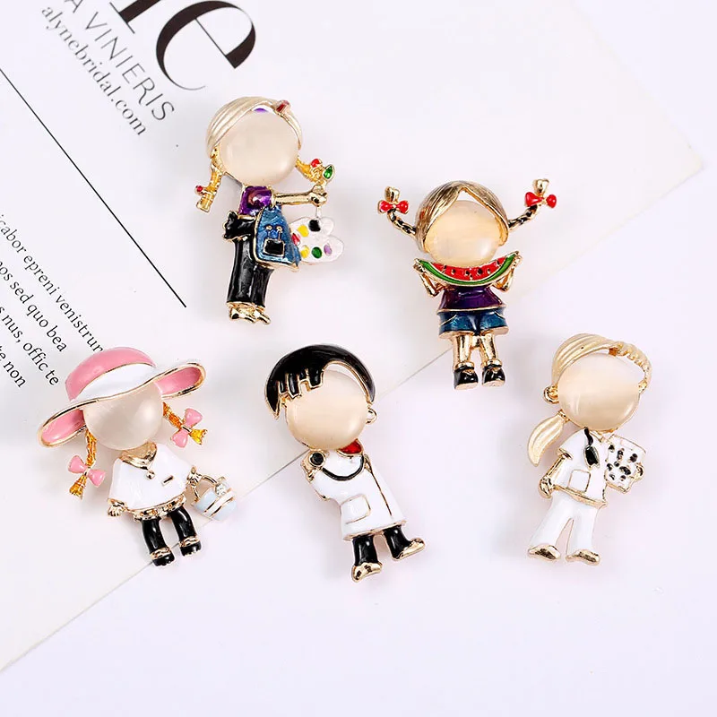

New Cartoon Alloy Nurse Brooch Pin Medical Opal ID Name Card Badge Brooches Women Men Kid Nurse Doctor Backpack Xmas JewelryGift