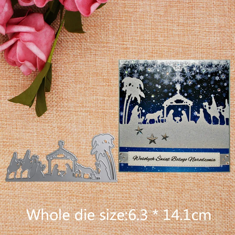 Новый рождественский металлический трафарет для поделок скрапбукинга альбом