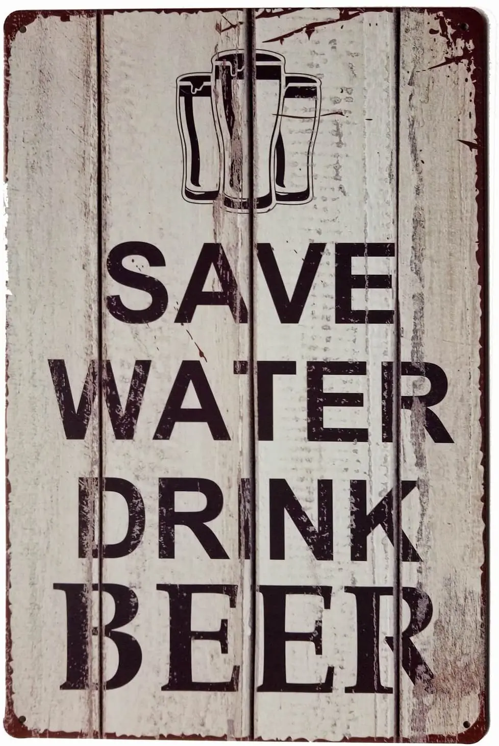 

ERLOOD Save Water Drink Beer Tin Signs Vintage Retro Wall Plaque Retro Metal Bar Pub Poster 12 X 8