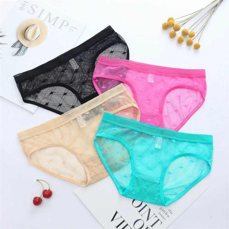 3 предмета в комплекте новинка соблазнение кружева Для женщин пикантные прозрачные трусы сетчатые