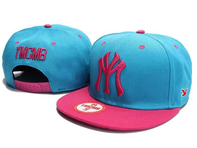 YMCMB Snapback шляпы высокого качества модные дизайнерские женские мужские Регулируемые оснастки кепки и шляпы ny дешевые спортивные бейсболки - Цвет: Синий