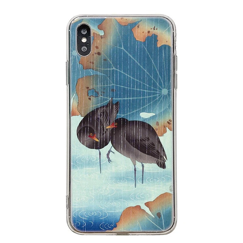 Для OPPO Reno 4 5G 3 pro 4G 2 2Z 10X zoom Cover Fish wave crane окрашенный Мягкий Силиконовый ТПУ защитный