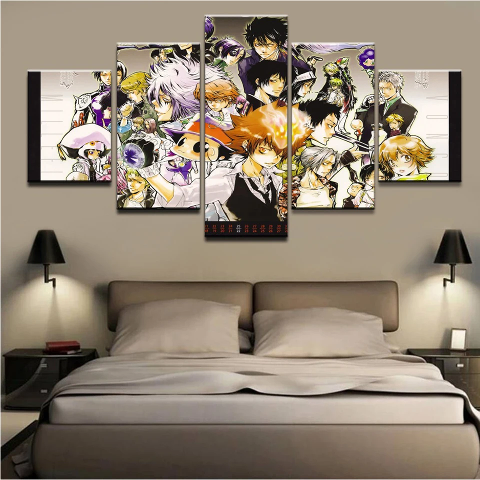 

Home Decor Prints Painting 5 Pieces Katekyo Hitman Animation Pictures Wall Art Modular Canvas Modern Poster Bedside Background