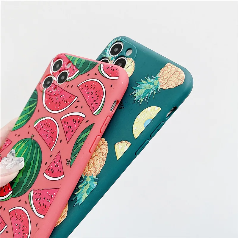 

Summer Fruit Watermelon pineapple Phone Case For iPhone 7 8 Plus Soft TPU Silicon Cover For iPhone 11 Pro X XS XR Xs Max Coque