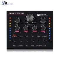 v12 professional multifunction audio interface mixer usb headset microphone smartphone soundcard for youtube live record singing