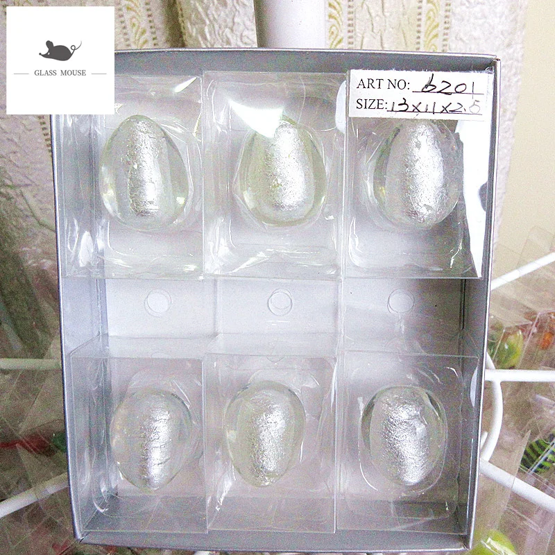 6 шт. декоративные фигурки миниатюрный муранский стеклянный орнамент в виде яиц