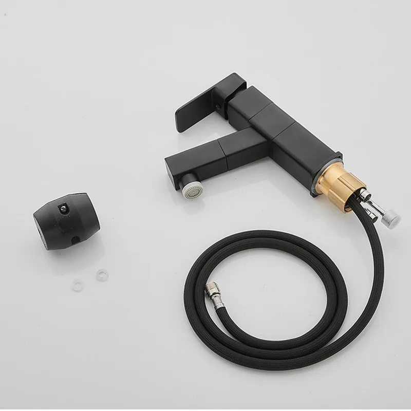 Выдвижной смеситель для раковины в ванной комнате с одной ручкой горячей и