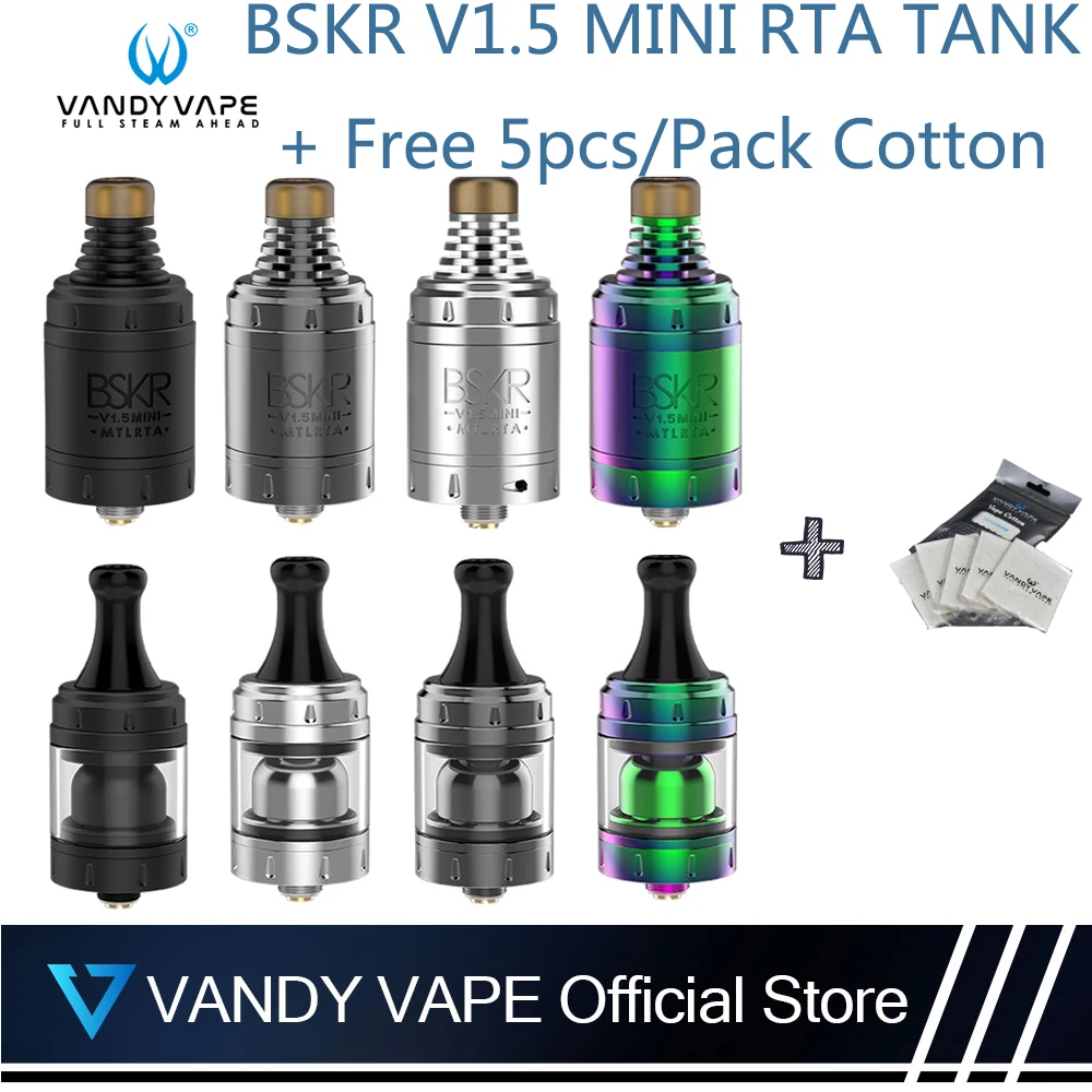 Оригинальный Vandy vape BSKR V1.5 Мини MTL RTA танк с 5 шт Vandyvape хлопковый Танк VS Berserker
