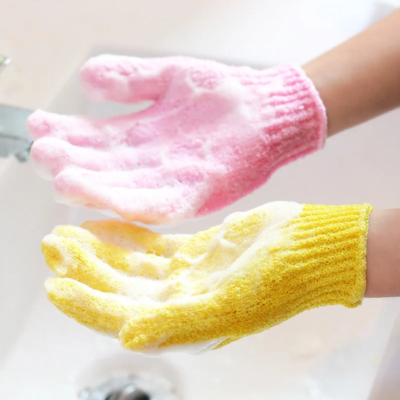 

1pcs Bath For Peeling Exfoliating Mitt Gloves For Shower Body Brush Fingers Towel Body Massage Sponge Wash Moisturizing SPA Foam