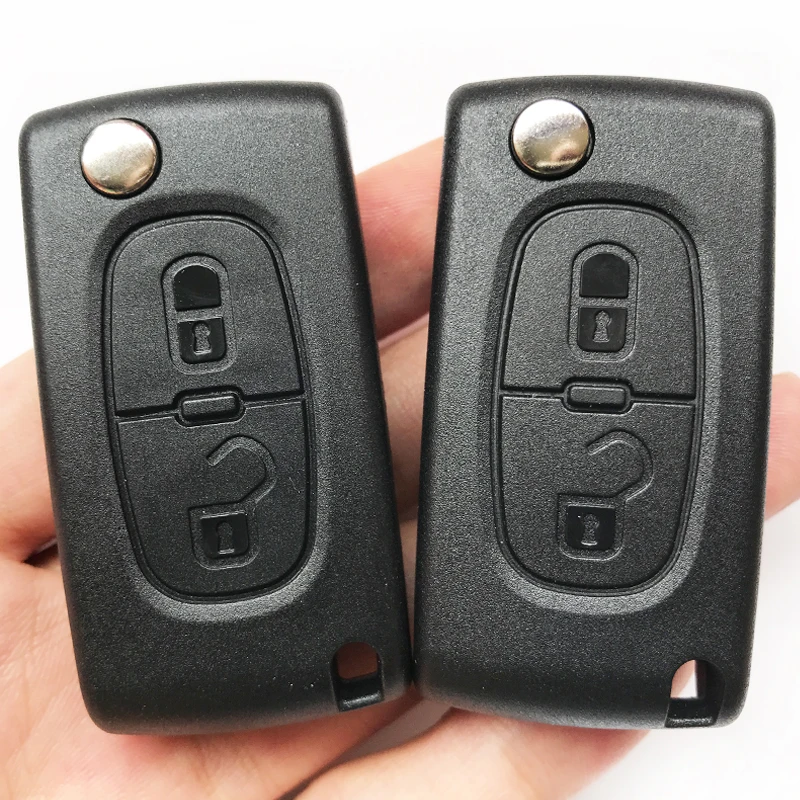 2 кнопки флип складной ключ чехол для PEUGEOT 307 407 207 308 807 Замена Корпус
