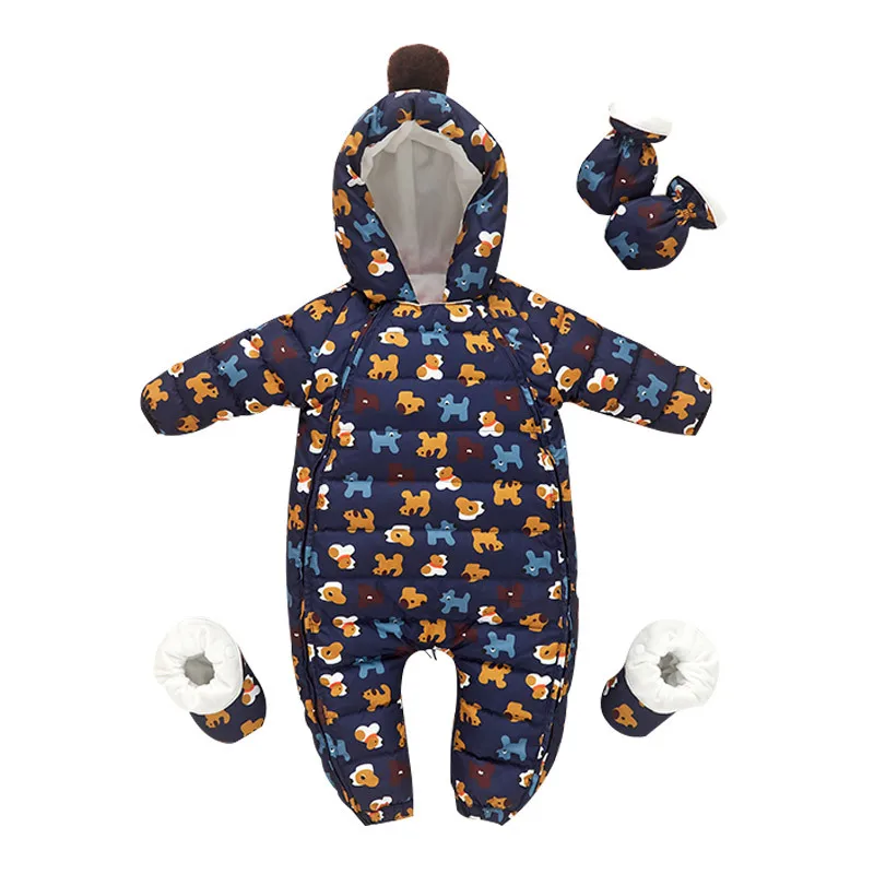 

Зимний Детский комбинезон с флисовой подкладкой, на утином пуху